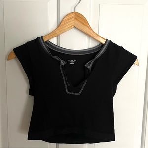 Urban Outfitters Out From Under “Go For Gold” Cropped Short Sleeve Shirt